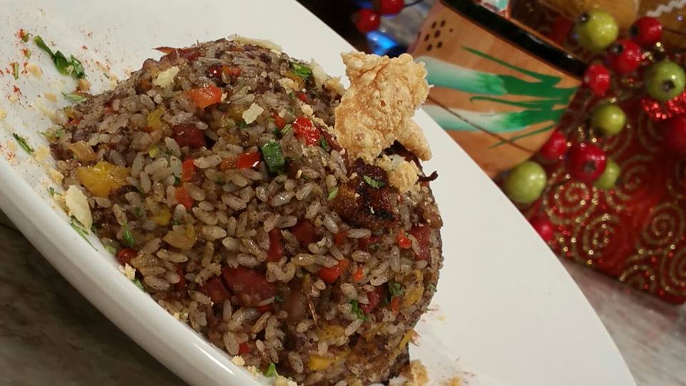 Arroz con pernil y morcilla