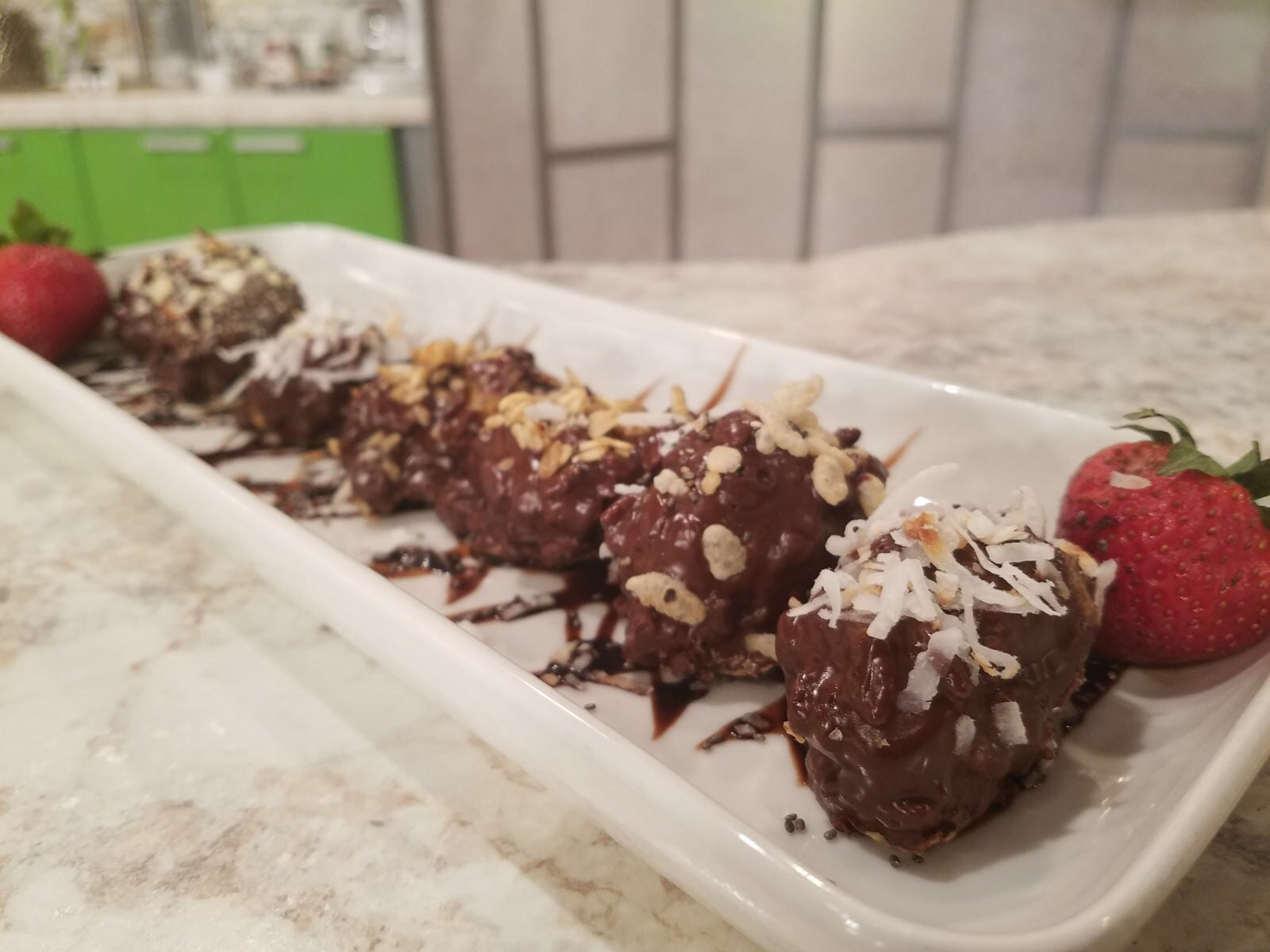 Bolitas de chocolate y mantequilla de maní