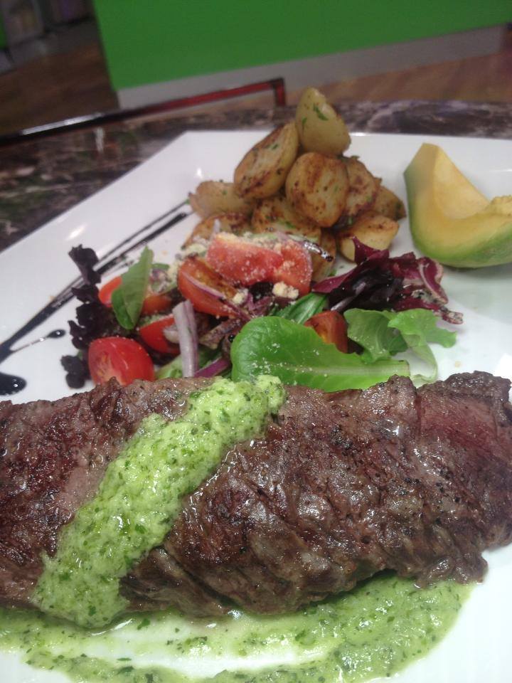 Churrasco en mojo verde