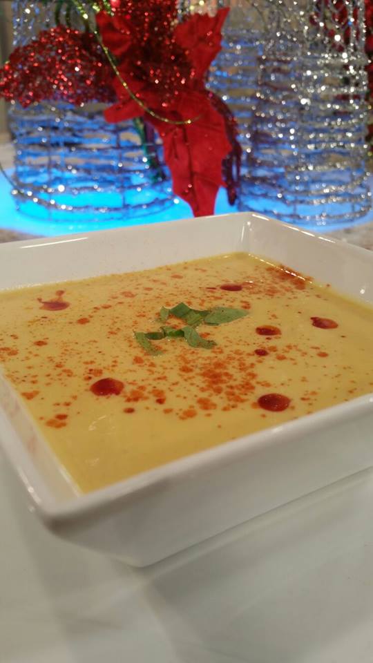 Crema de calabaza y maiz