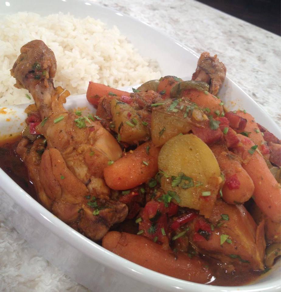 Muslos de pollo guisados