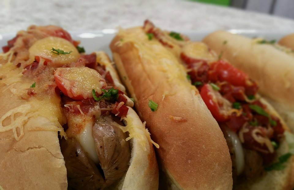 Pizza dog de salchicha italiana
