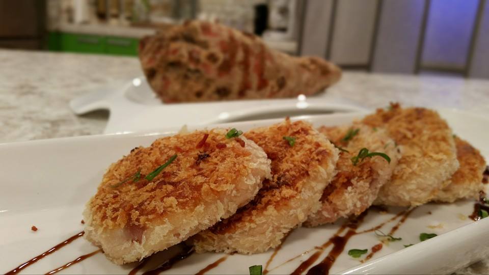 Tortitas de yautia rellenas de queso