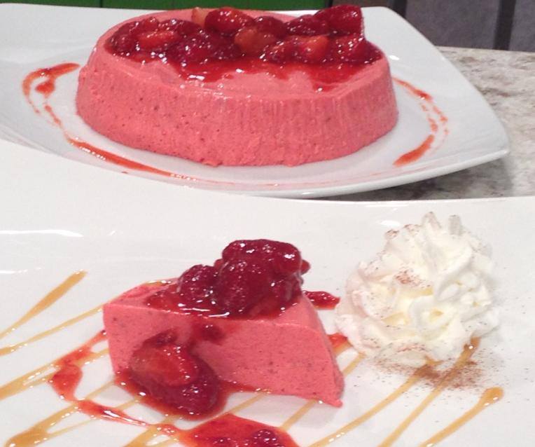 Flan de Fresas sin Hornear