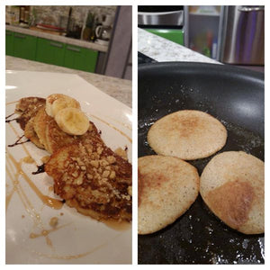 Pancakes de guineo y huevo